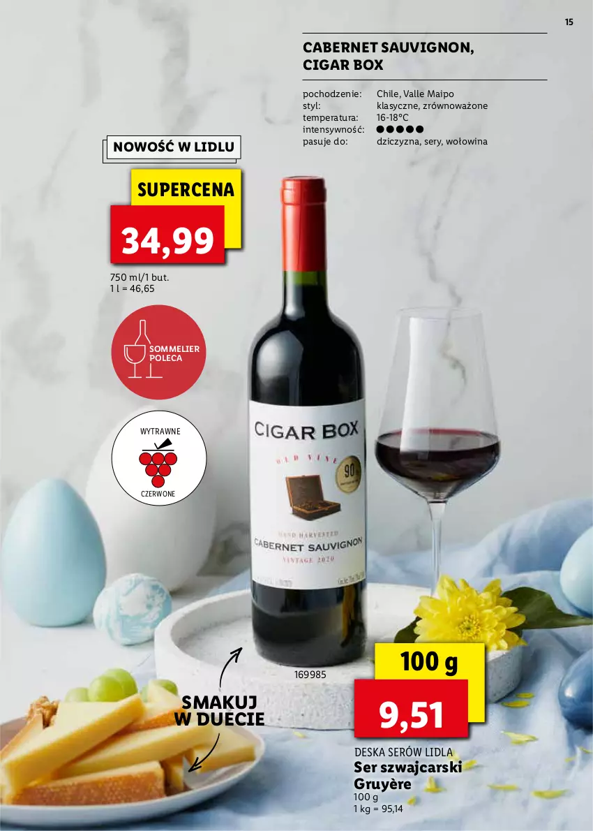 Gazetka promocyjna Lidl - KATALOG ALKOHOLI MOCNYCH I WIN - ważna 21.03 do 17.04.2022 - strona 15 - produkty: Cabernet Sauvignon, Cars, Deska serów, Dziczyzna, Ser, Wołowina