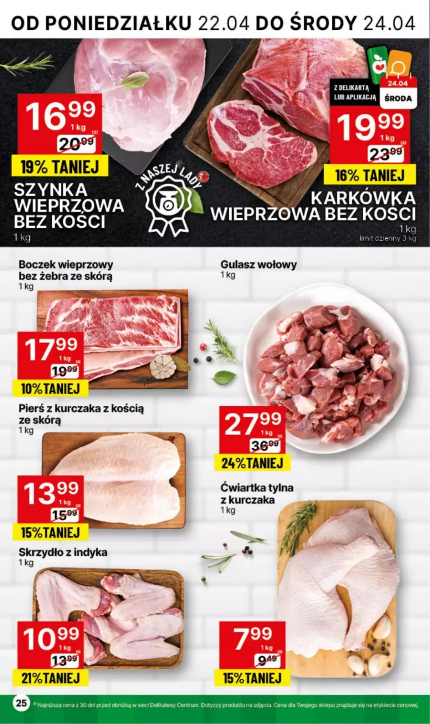 Gazetka promocyjna Delikatesy Centrum - NOWA GAZETKA Delikatesy Centrum od 22 kwietnia! 22-28.04.2024 - ważna 22.04 do 28.04.2024 - strona 25 - produkty: Boczek, Boczek wieprzowy, Gulasz wołowy, Karkówka wieprzowa, Kurczak