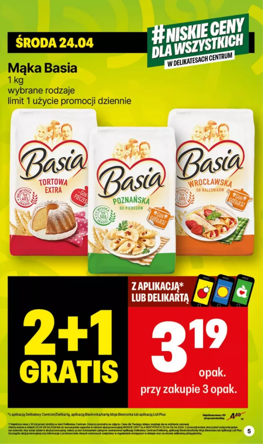 Gazetka promocyjna Delikatesy Centrum - NOWA GAZETKA Delikatesy Centrum od 22 kwietnia! 22-28.04.2024 - ważna 22.04 do 28.04.2024 - strona 5 - produkty: Basia, Dron, Mąka, Rum