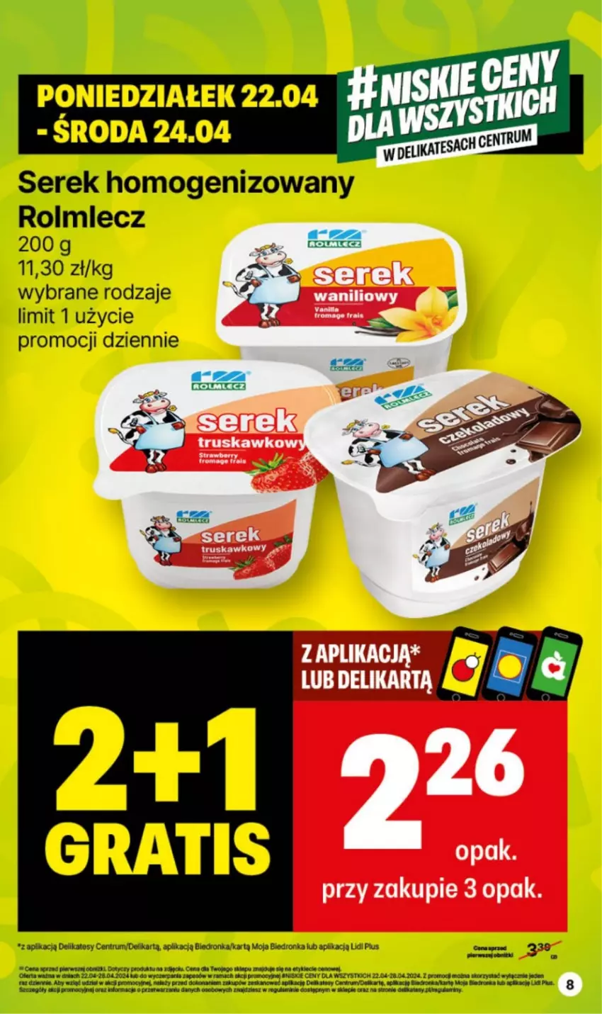 Gazetka promocyjna Delikatesy Centrum - NOWA GAZETKA Delikatesy Centrum od 22 kwietnia! 22-28.04.2024 - ważna 22.04 do 28.04.2024 - strona 8 - produkty: Dron, Koc, Rama, Rolmlecz, Rum, Ser, Serek, Serek homogenizowany