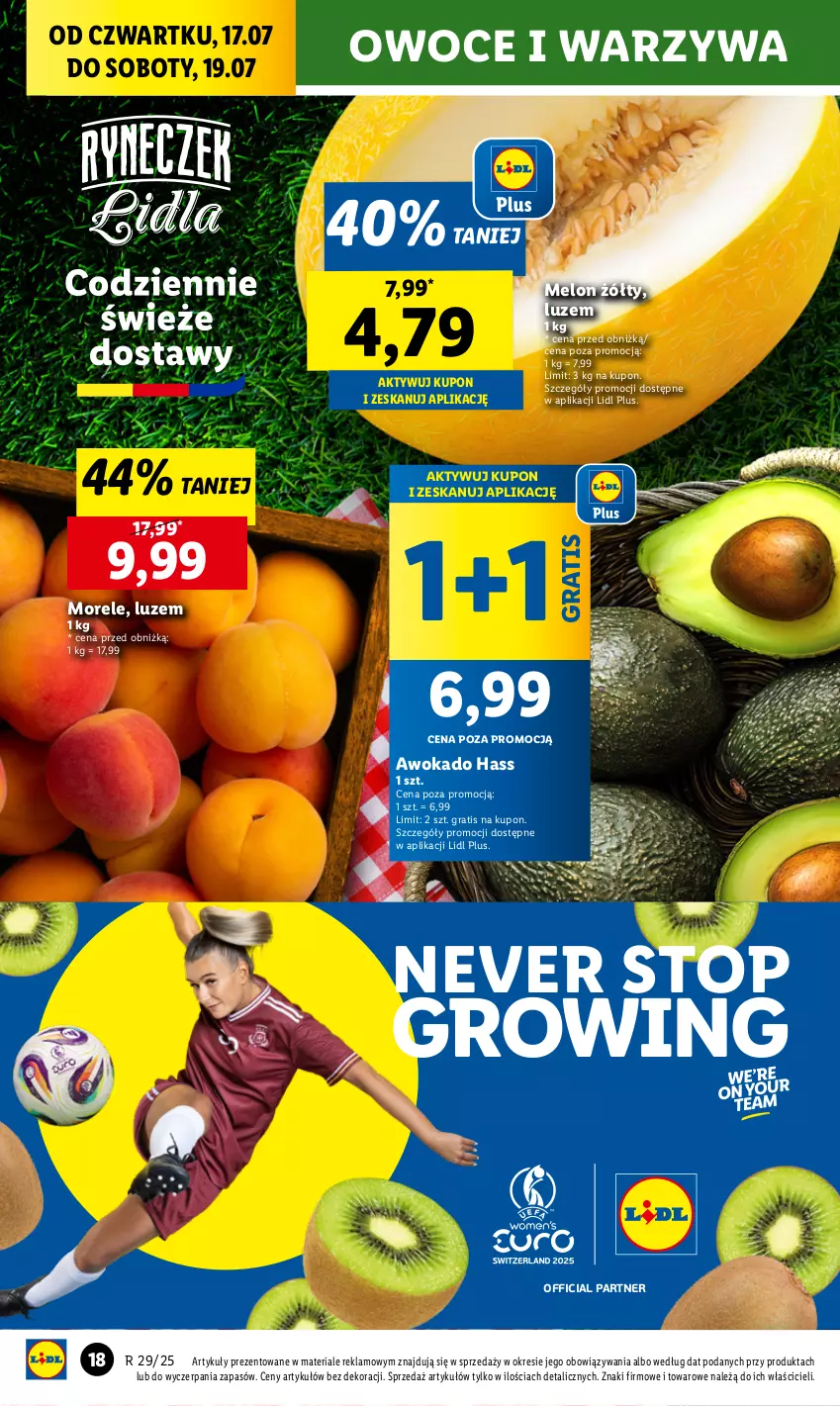Gazetka promocyjna Lidl - GAZETKA - ważna 17.07 do 19.07.2025 - strona 20 - produkty: Gra, Melon, Owoce, Top, Warzywa