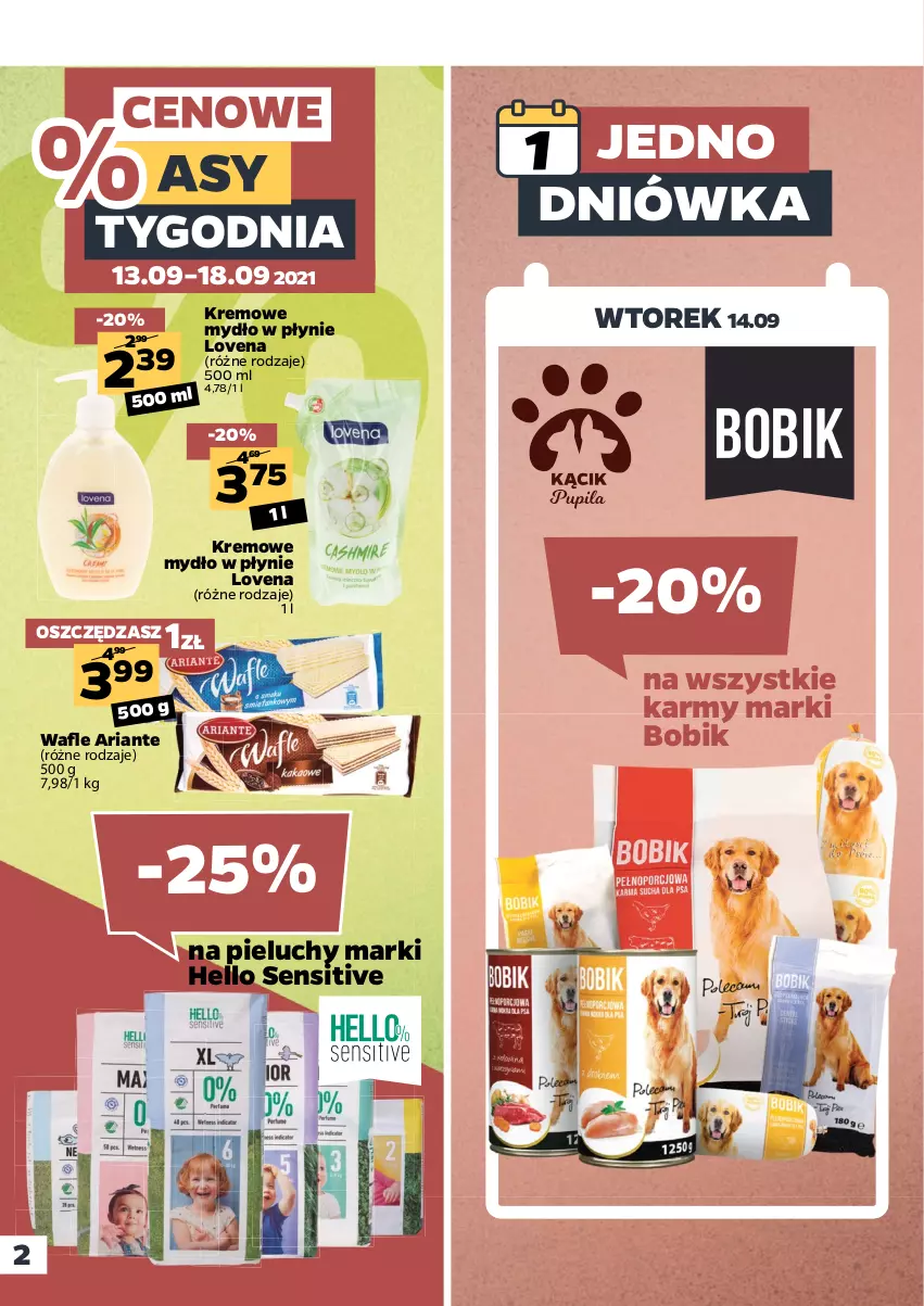 Gazetka promocyjna Netto - Gazetka spożywcza - ważna 13.09 do 18.09.2021 - strona 2 - produkty: Mydło, Mydło w płynie, Pieluchy, Wafle