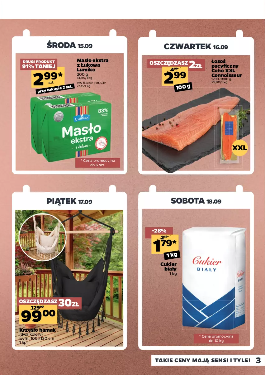 Gazetka promocyjna Netto - Gazetka spożywcza - ważna 13.09 do 18.09.2021 - strona 3 - produkty: Cukier, Hama, Krzesło, Masło