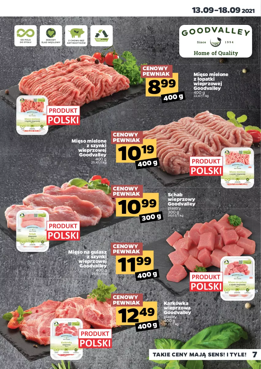 Gazetka promocyjna Netto - Gazetka spożywcza - ważna 13.09 do 18.09.2021 - strona 7 - produkty: Karkówka wieprzowa, Mięso, Mięso mielone, Mięso mielone z łopatki wieprzowej, Mięso mielone z szynki, Mięso na gulasz, Mus, Schab wieprzowy