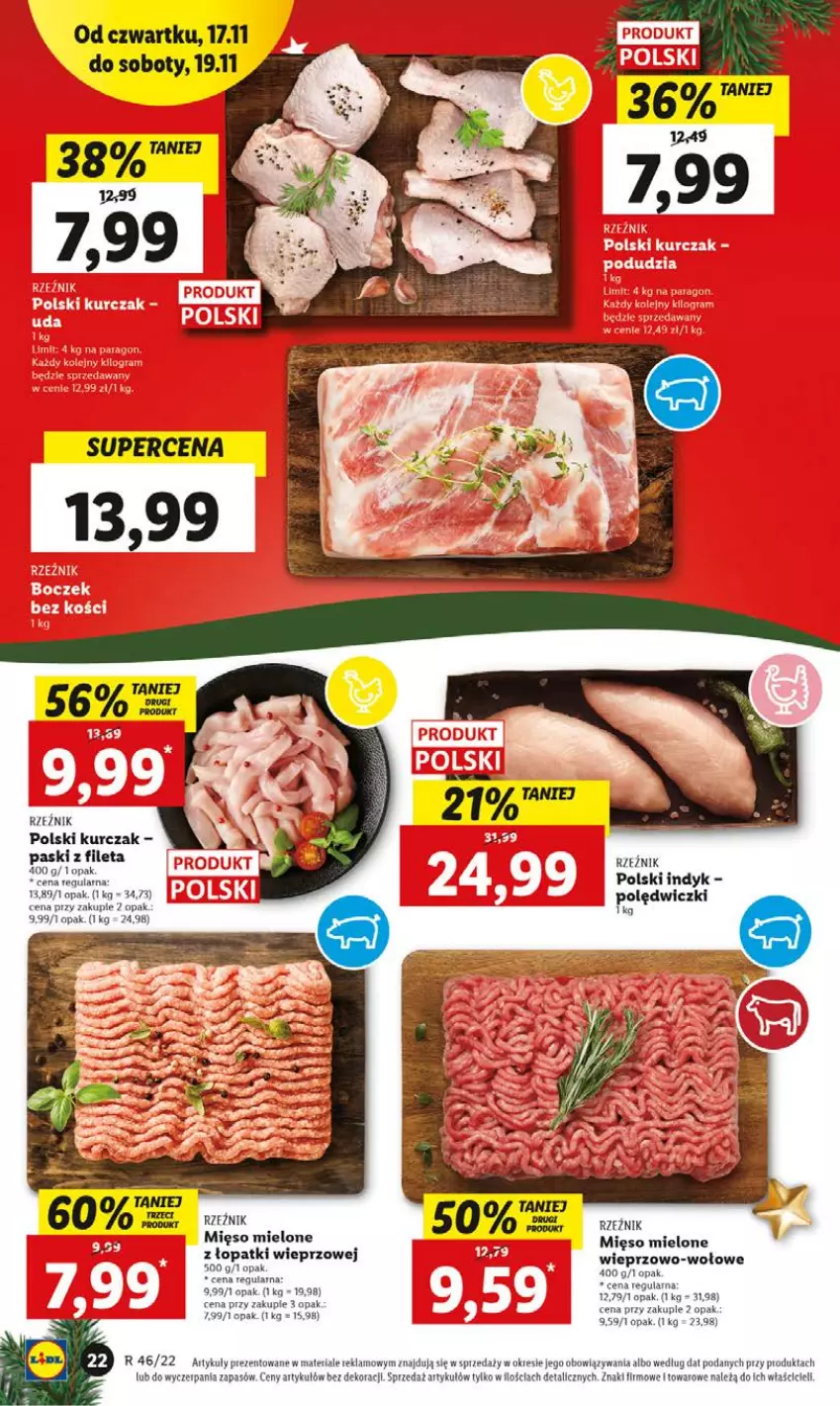 Gazetka promocyjna Lidl - GAZETKA - ważna 17.11 do 19.11.2022 - strona 22 - produkty: Kurczak, Mięso, Mięso mielone