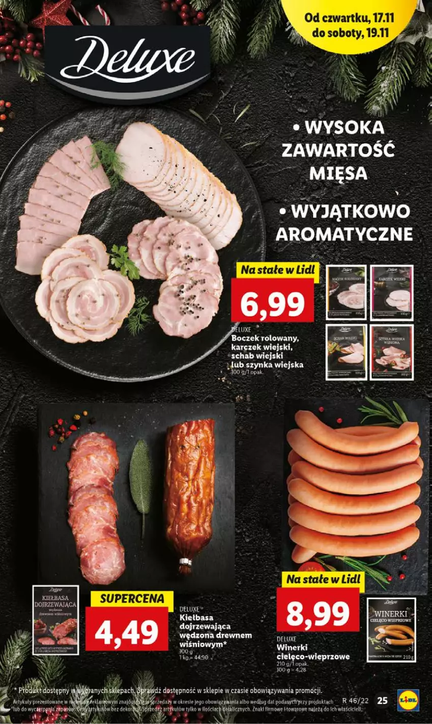 Gazetka promocyjna Lidl - GAZETKA - ważna 17.11 do 19.11.2022 - strona 25 - produkty: Boczek, Kiełbasa, Szynka