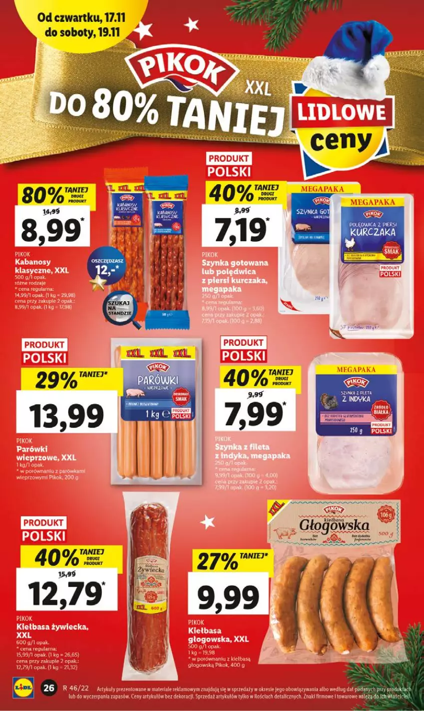 Gazetka promocyjna Lidl - GAZETKA - ważna 17.11 do 19.11.2022 - strona 26 - produkty: Szynka