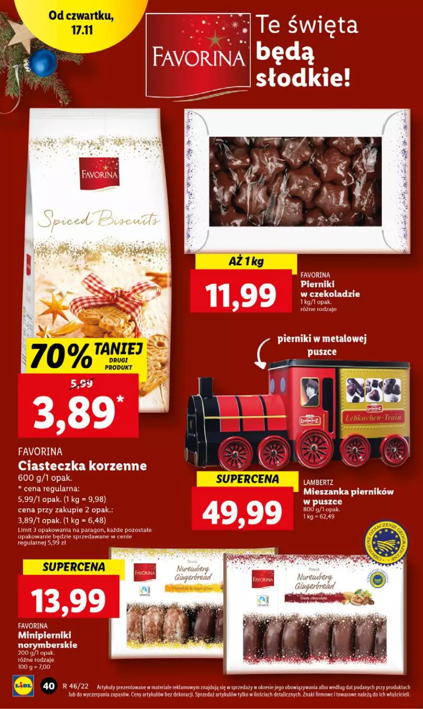 Gazetka promocyjna Lidl - GAZETKA - ważna 17.11 do 19.11.2022 - strona 40 - produkty: Fa, Piernik, Pierniki w czekoladzie