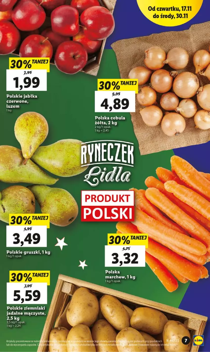 Gazetka promocyjna Lidl - GAZETKA - ważna 17.11 do 19.11.2022 - strona 7 - produkty: Gruszki, Jabłka, Por, Ziemniaki