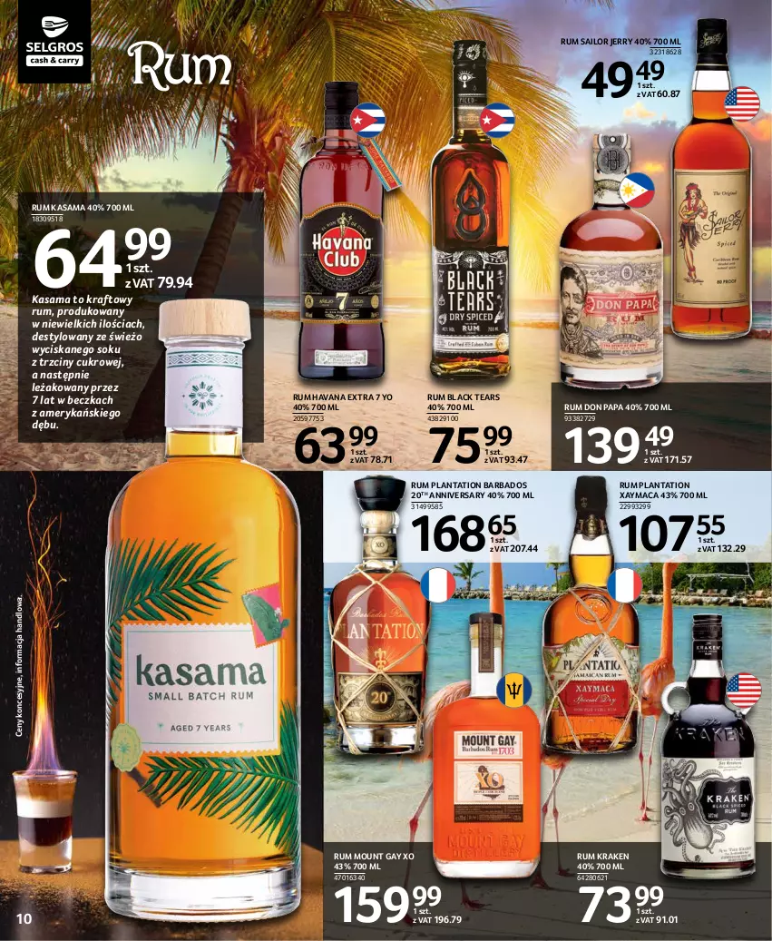 Gazetka promocyjna Selgros - Katalog Alkohole Mocne - ważna 02.09 do 15.09.2021 - strona 10 - produkty: Lack, Plantation, Rum, Sok