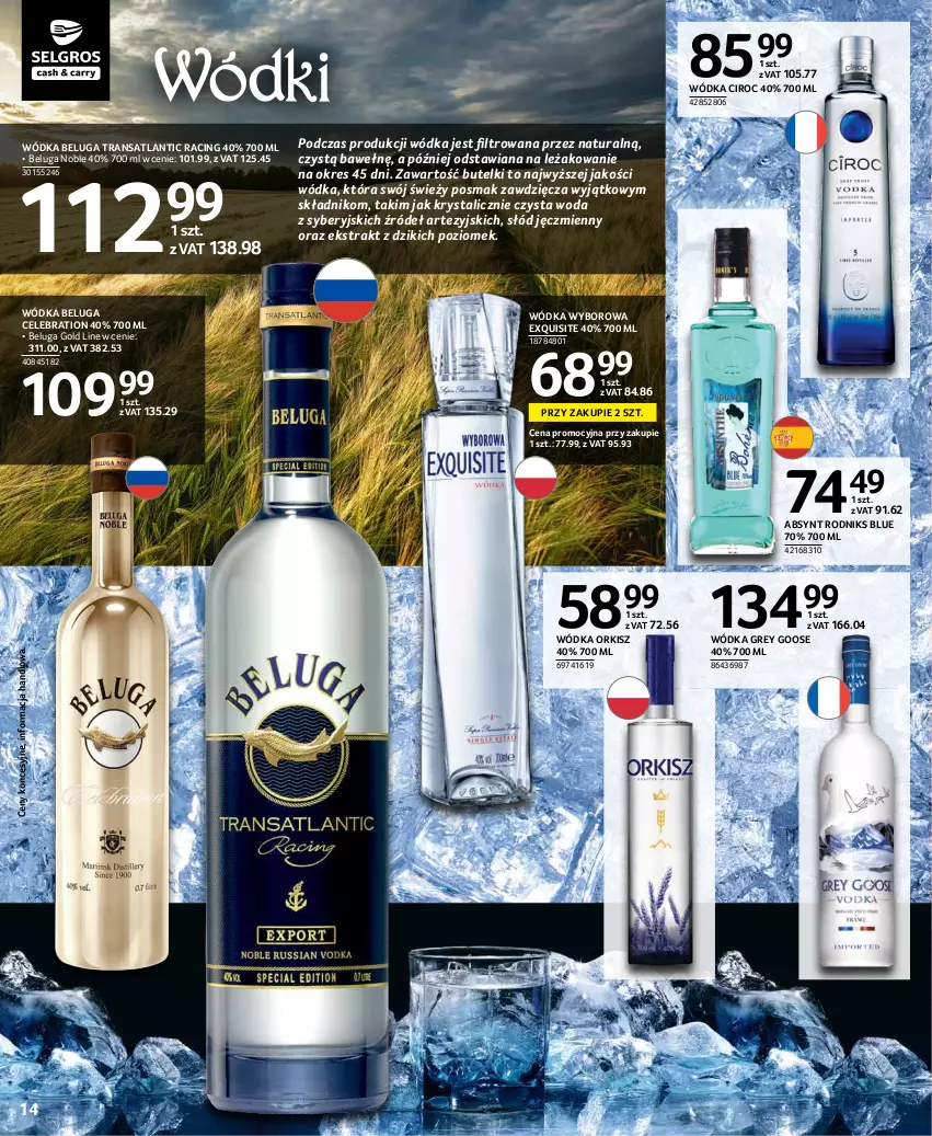 Gazetka promocyjna Selgros - Katalog Alkohole Mocne - ważna 02.09 do 15.09.2021 - strona 14 - produkty: Exquisite, Tran, Woda, Wódka, Wyborowa