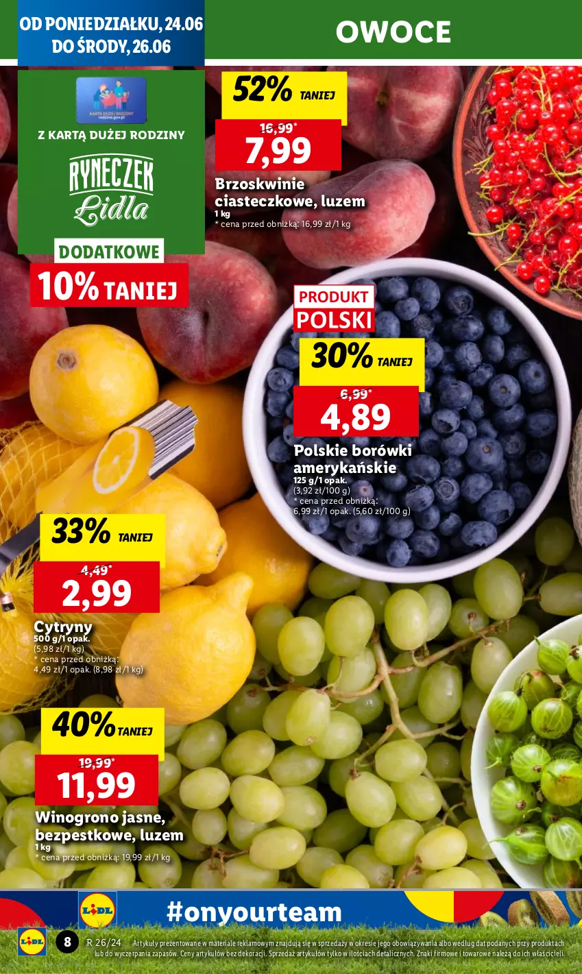 Gazetka promocyjna Lidl - GAZETKA - ważna 24.06 do 26.06.2024 - strona 10 - produkty: Brzoskwinie, Chleb, Cytryny, Owoce, Ser, Wino