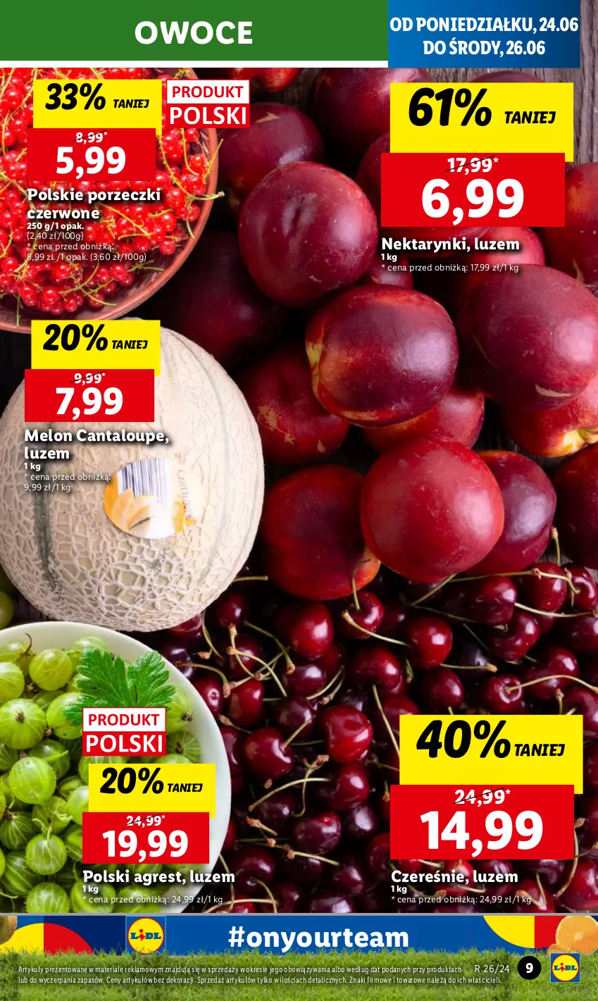 Gazetka promocyjna Lidl - GAZETKA - ważna 24.06 do 26.06.2024 - strona 11 - produkty: Gres, Melon, Nektar, Owoce, Por, Porzeczki czerwone