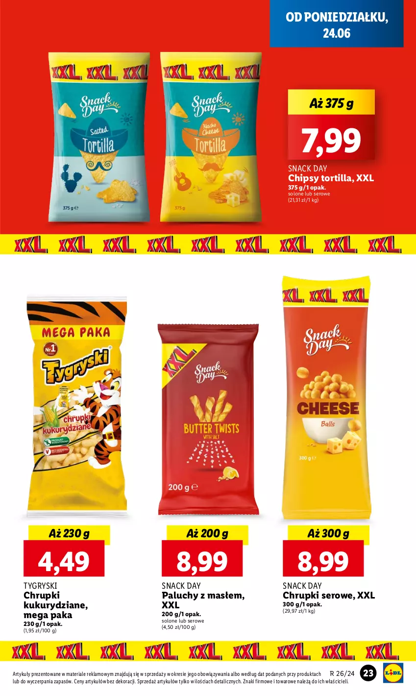 Gazetka promocyjna Lidl - GAZETKA - ważna 24.06 do 26.06.2024 - strona 25 - produkty: Chipsy, Chrupki, Gry, Ser, Tortilla