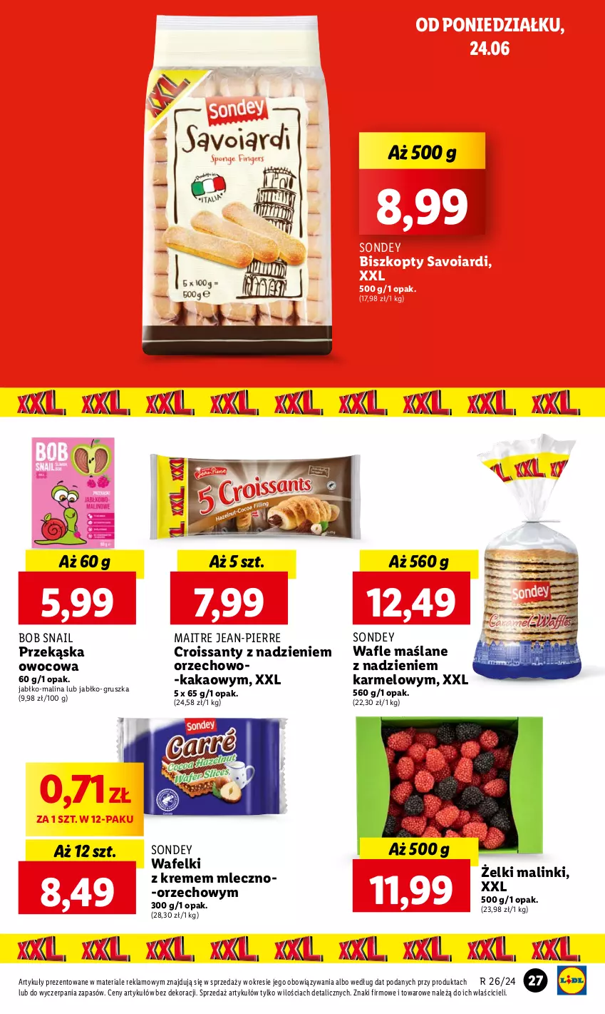 Gazetka promocyjna Lidl - GAZETKA - ważna 24.06 do 26.06.2024 - strona 29 - produkty: Biszkopty, Croissant, Kakao, Wafle