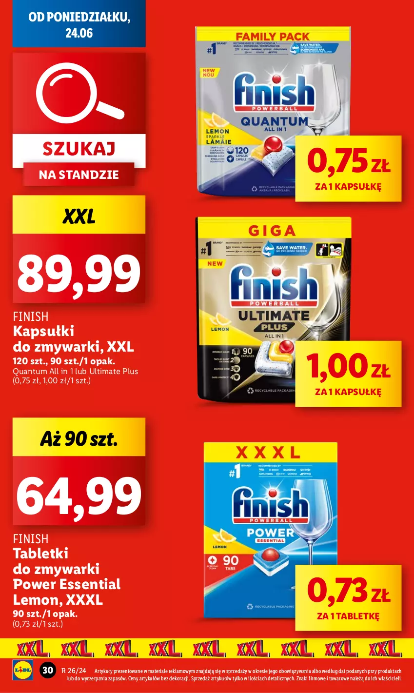 Gazetka promocyjna Lidl - GAZETKA - ważna 24.06 do 26.06.2024 - strona 32 - produkty: Finish, Tablet, Tabletki do zmywarki, Zmywarki