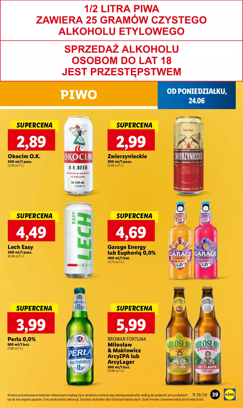 Gazetka promocyjna Lidl - GAZETKA - ważna 24.06 do 26.06.2024 - strona 43 - produkty: Fortuna, Koc, Okocim, Perła, Piwo