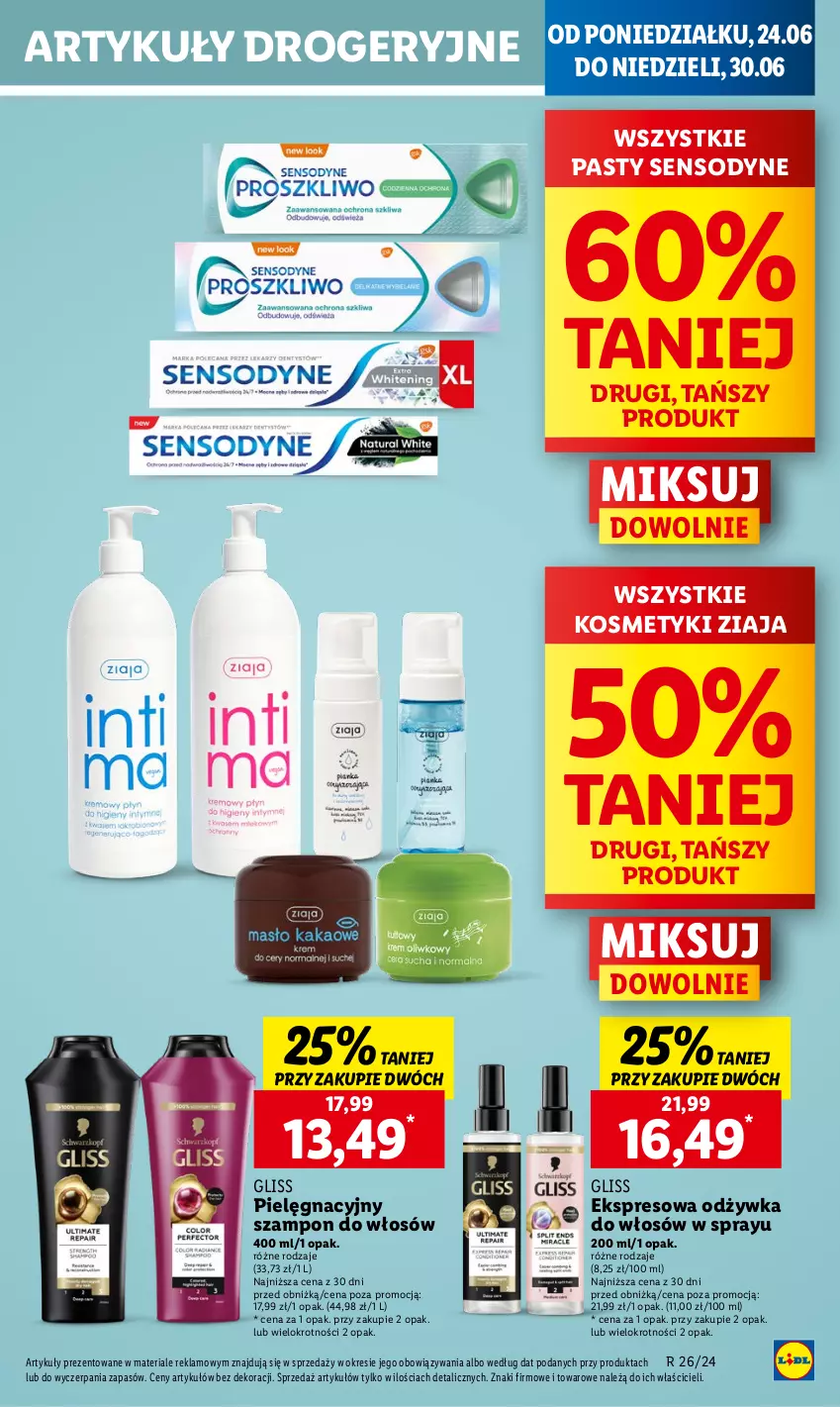 Gazetka promocyjna Lidl - GAZETKA - ważna 24.06 do 26.06.2024 - strona 55 - produkty: Odżywka, Sensodyne, Szampon, Ziaja