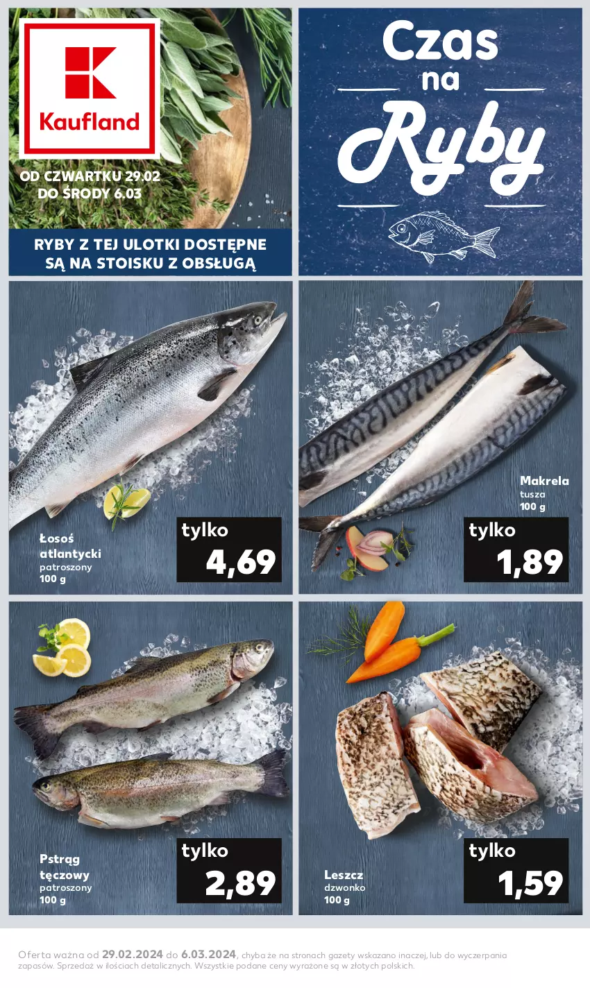 Gazetka promocyjna Kaufland - Kaufland - ważna 29.02 do 06.03.2024 - strona 1 - produkty: Pstrąg, Pstrąg tęczowy, Tusz