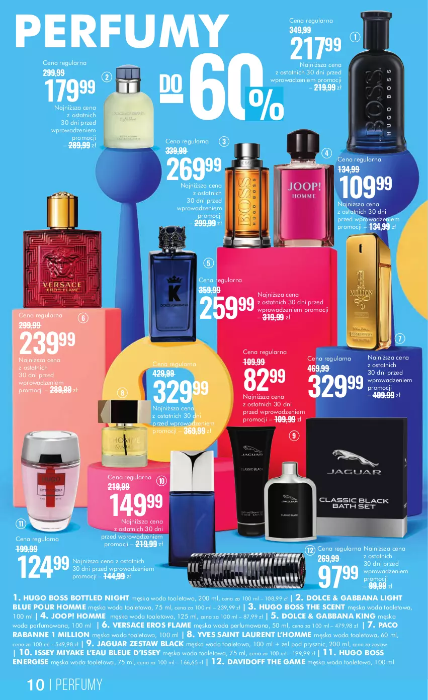 Gazetka promocyjna Super Pharm - Gazetka - ważna 27.11 do 11.12.2023 - strona 10 - produkty: Davidoff, Hugo Boss, Jaguar, JOOP!, Lack, Laur, Lion, Paco Rabanne, Perfum, Versace, Woda, Woda perfumowana, Woda toaletowa, Yves Saint Laurent