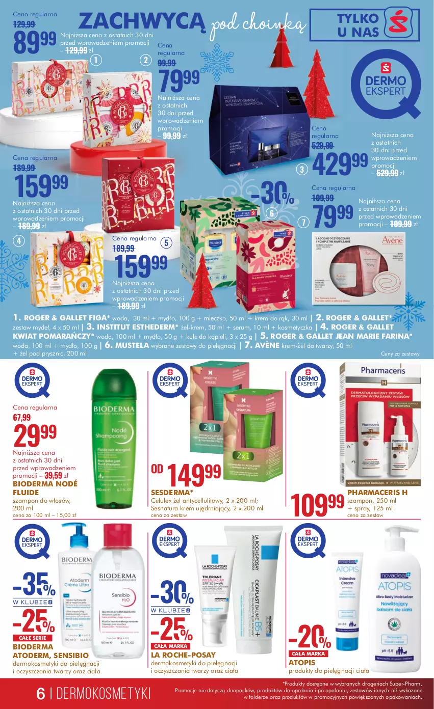 Gazetka promocyjna Super Pharm - Gazetka - ważna 27.11 do 11.12.2023 - strona 6 - produkty: Acer, Atoderm, Avène, Bioderma, Fa, Kosmetyczka, Kosmetyki do pielęgnacji, Krem do rąk, La Roche-Posay, Mleczko, Mus, Mustela, Mydło, Pharmaceris, Rum, Ser, Serum, Sesderma, Szampon, Top, Woda