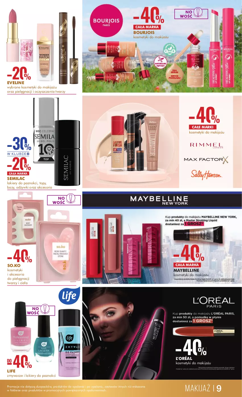 Gazetka promocyjna Super Pharm - Gazetka - ważna 27.11 do 11.12.2023 - strona 9 - produkty: Bell, Bourjois, Eveline, L’Oréal, Lakier, Makijaż, Maybelline, Top