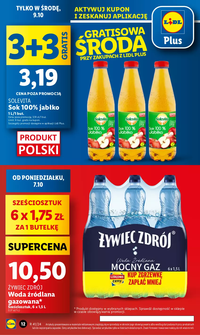 Gazetka promocyjna Lidl - GAZETKA - ważna 07.10 do 09.10.2024 - strona 12 - produkty: Gra, LANA, Sok, Woda