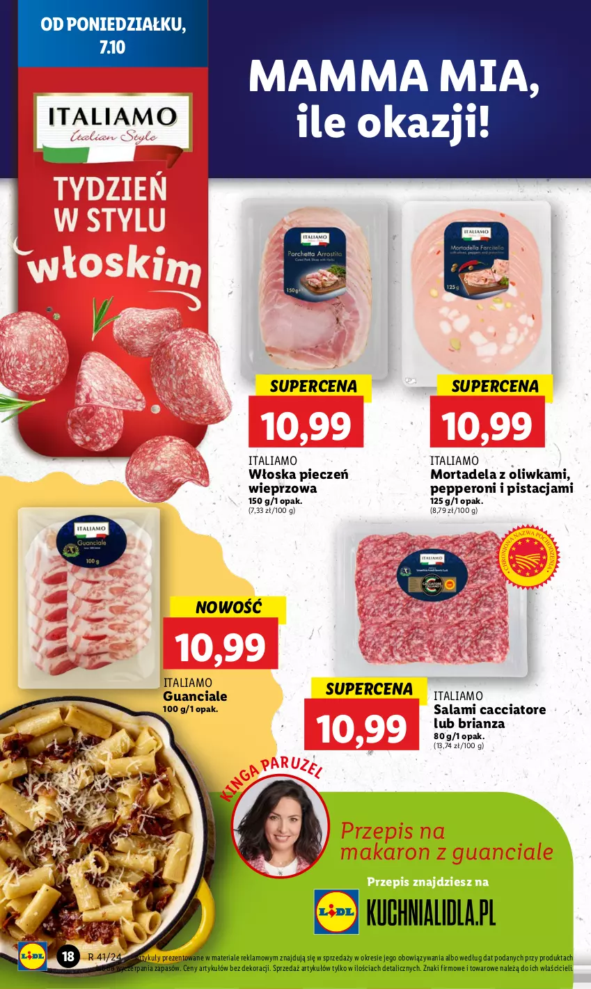 Gazetka promocyjna Lidl - GAZETKA - ważna 07.10 do 09.10.2024 - strona 24 - produkty: Makaron, Piec, Salami