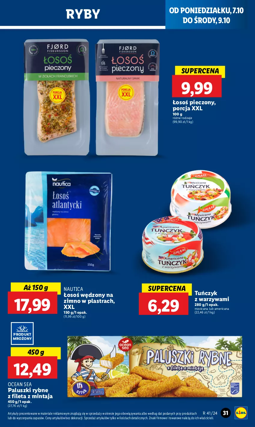 Gazetka promocyjna Lidl - GAZETKA - ważna 07.10 do 09.10.2024 - strona 39 - produkty: Mintaj, Paluszki rybne, Piec, Por, Tuńczyk, Warzywa