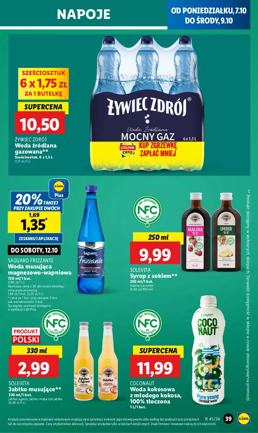 Gazetka promocyjna Lidl - GAZETKA - ważna 07.10 do 09.10.2024 - strona 47 - produkty: Gres, Imbir, Kokos, LANA, Magnez, Mięta, Mus, Napoje, Sok, Syrop, Woda