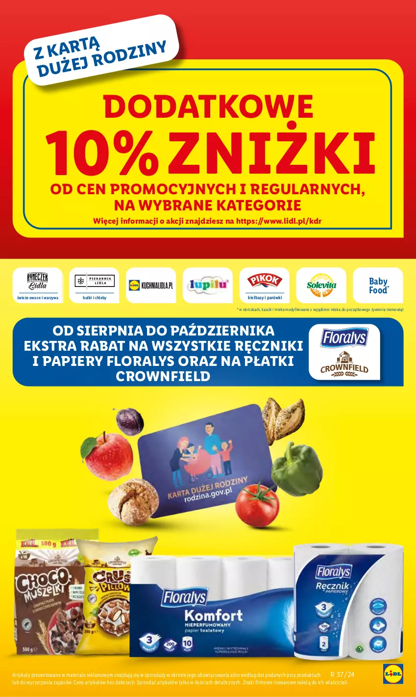 Gazetka promocyjna Lidl - GAZETKA - ważna 07.10 do 09.10.2024 - strona 64 - produkty: Chleb, Flora, Owoce, Papier, Parówki, Ręcznik, Warzywa