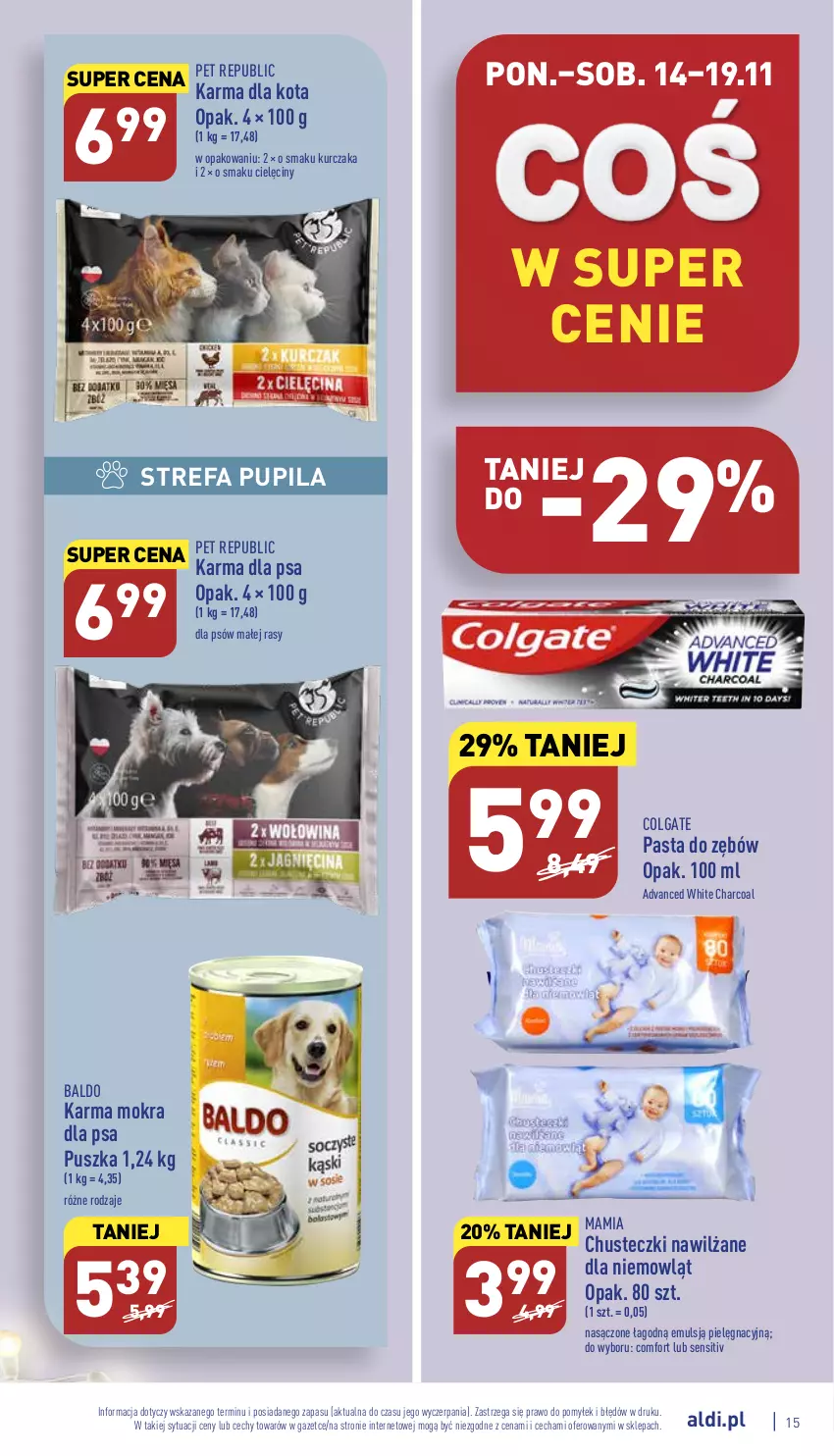 Gazetka promocyjna Aldi - Pełny katalog - ważna 14.11 do 19.11.2022 - strona 15 - produkty: Chusteczki, Colgate, Fa, Kurczak, LG, Pasta do zębów