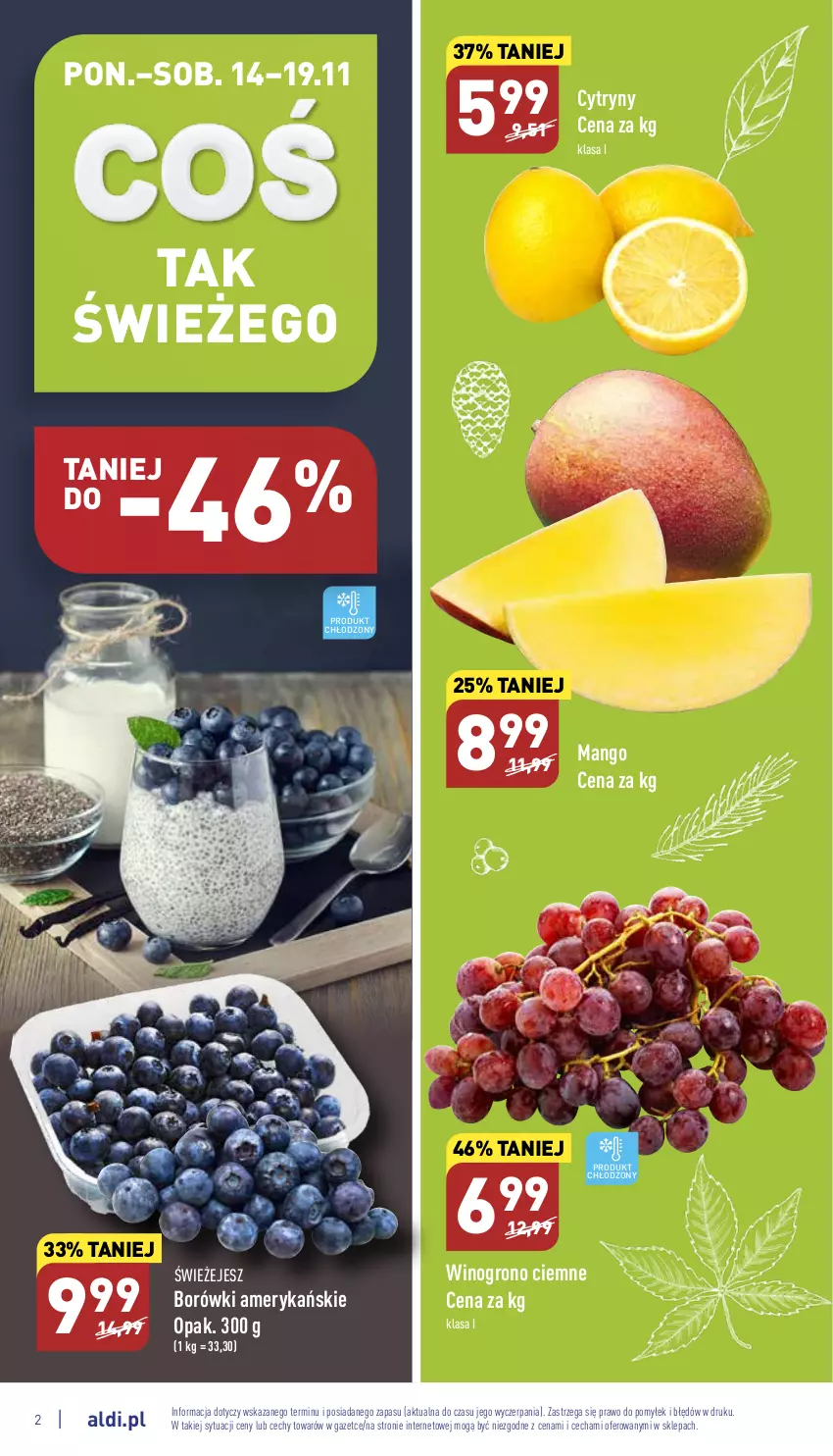 Gazetka promocyjna Aldi - Pełny katalog - ważna 14.11 do 19.11.2022 - strona 2 - produkty: Cytryny, Mango, Wino