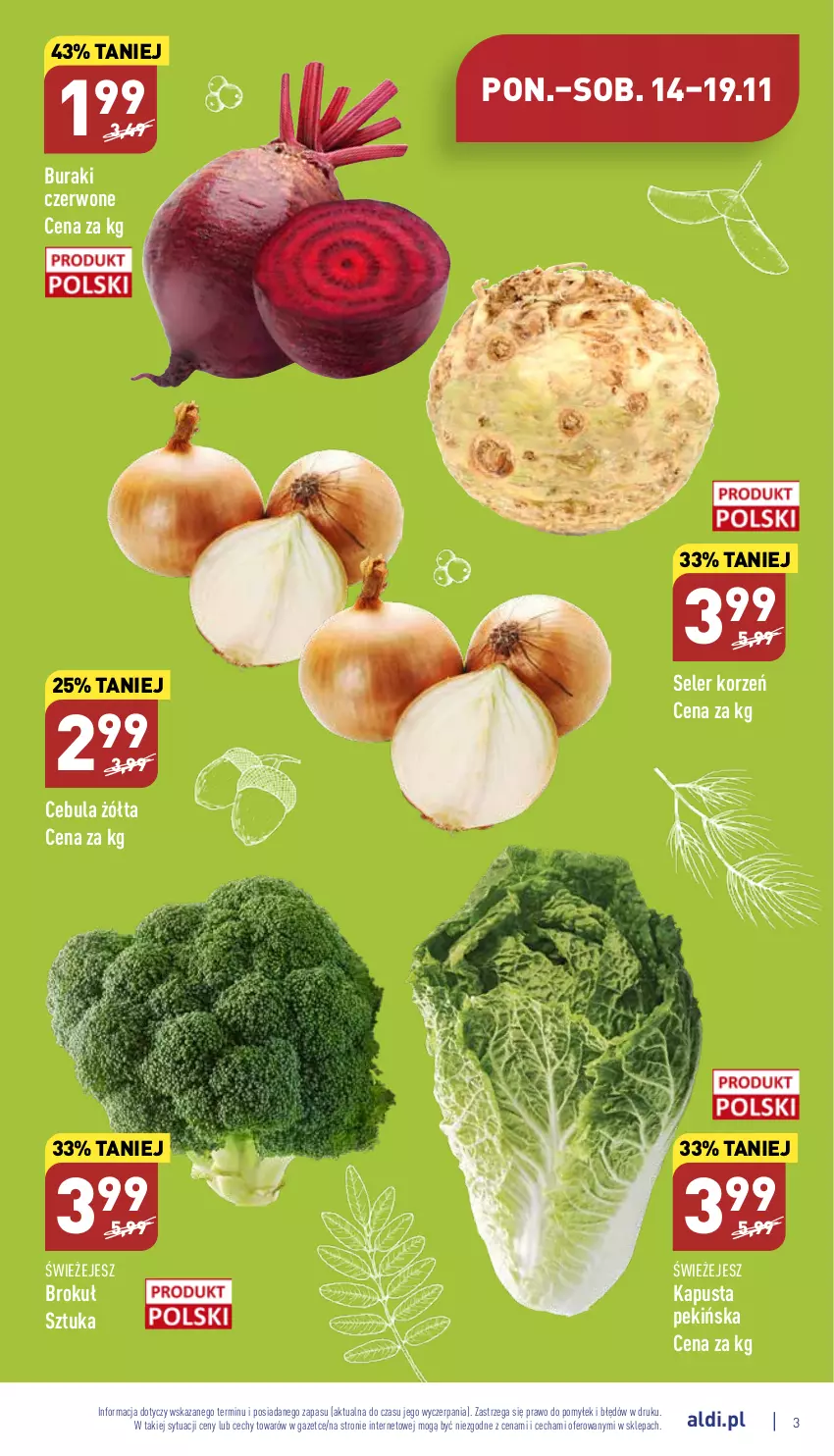 Gazetka promocyjna Aldi - Pełny katalog - ważna 14.11 do 19.11.2022 - strona 3 - produkty: Buraki, Cebula, Seler korzeń