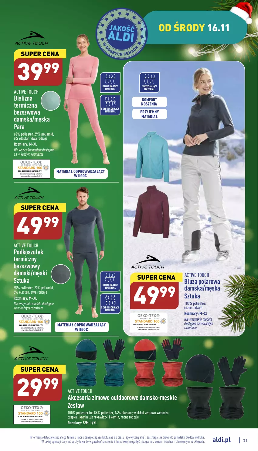 Gazetka promocyjna Aldi - Pełny katalog - ważna 14.11 do 19.11.2022 - strona 31 - produkty: Bielizna, Bluza, Bluza polarowa, Czapka, Kosz, LG, Podkoszulek