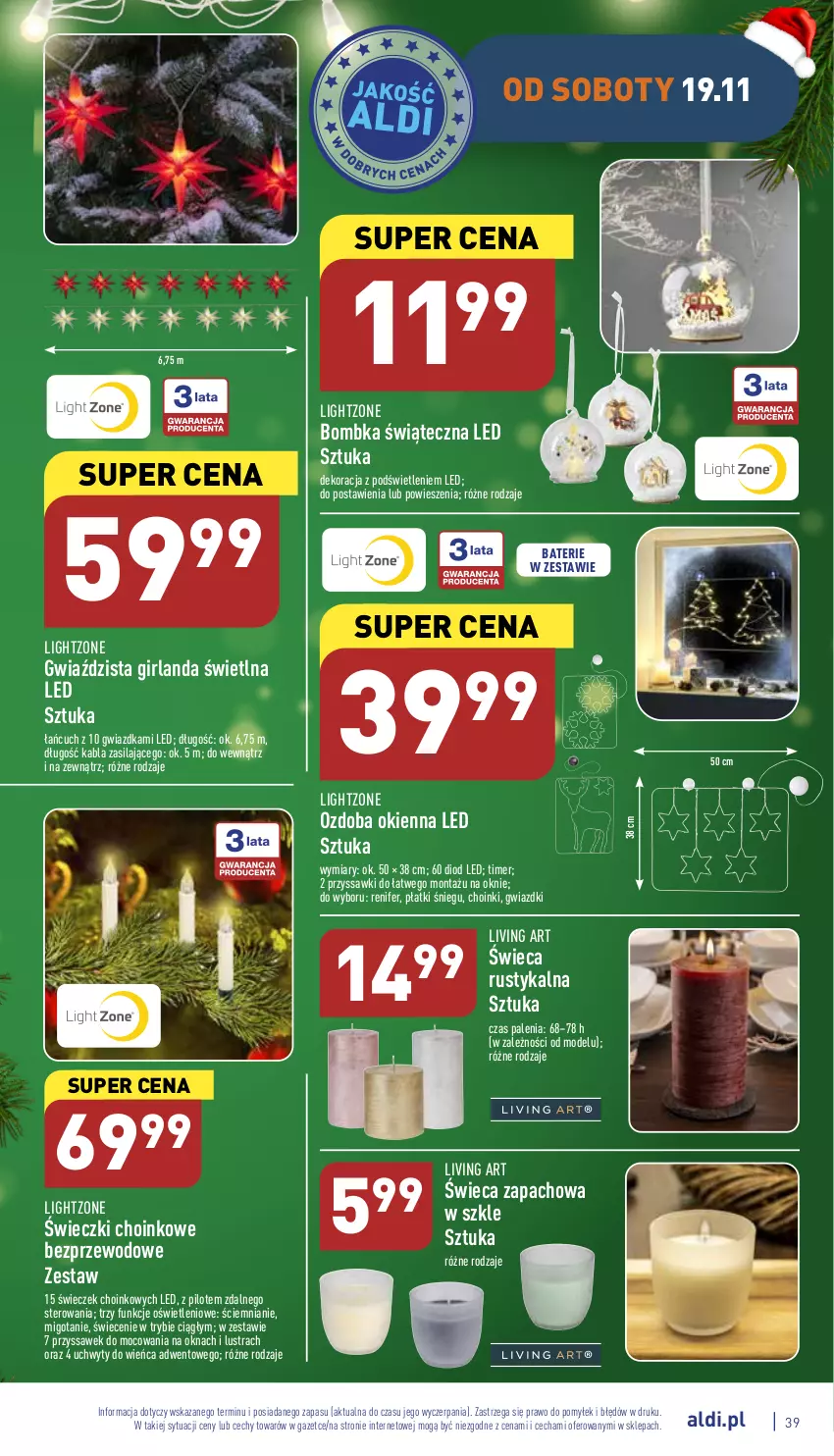 Gazetka promocyjna Aldi - Pełny katalog - ważna 14.11 do 19.11.2022 - strona 39 - produkty: Girlanda, Ozdoba, Renifer, Rust, Uchwyty