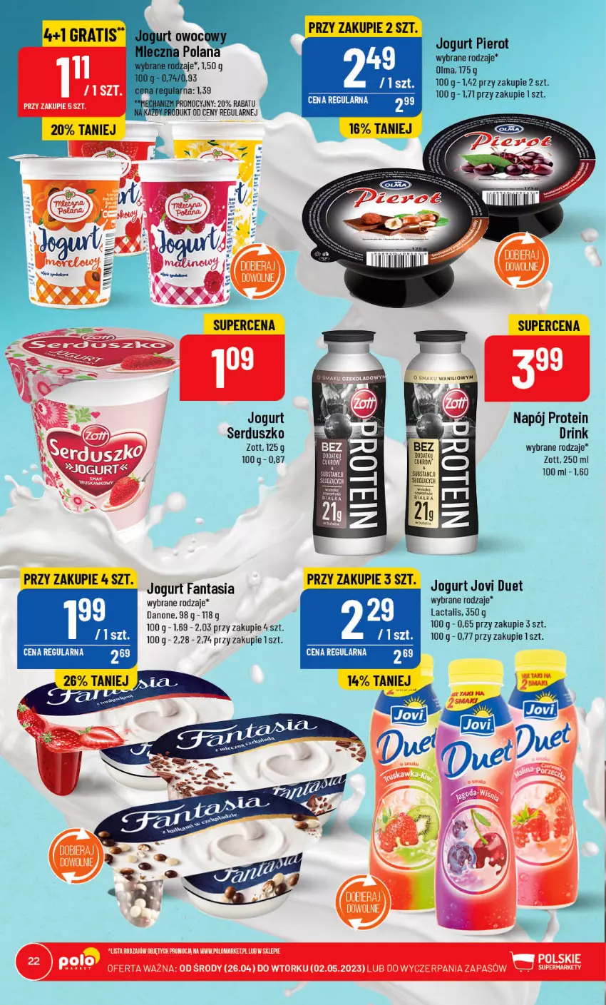 Gazetka promocyjna PoloMarket - Gazetka pomocyjna - ważna 26.04 do 02.05.2023 - strona 22 - produkty: Danone, Fa, Fanta, Jogurt, Napój, Ser, Zott