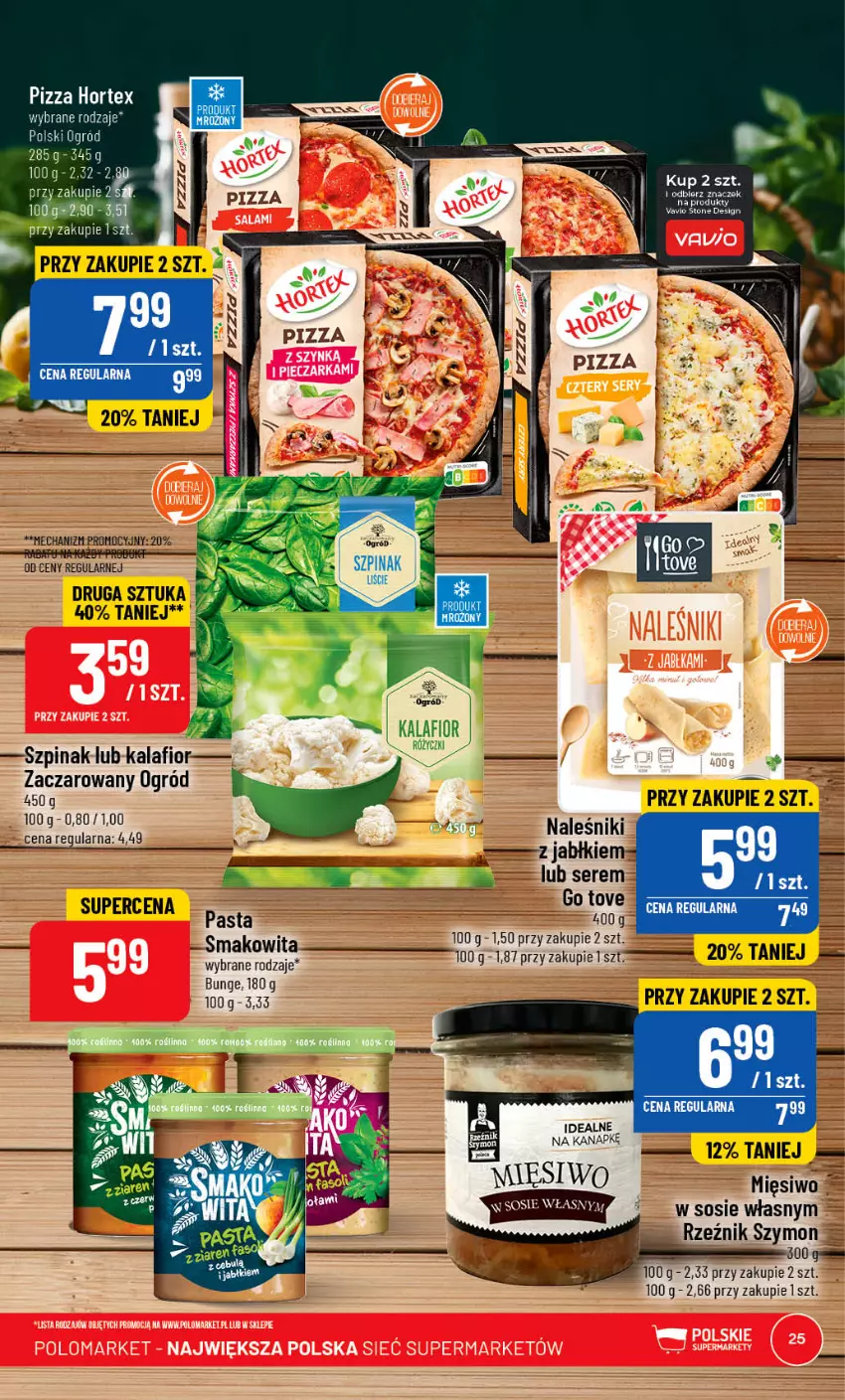 Gazetka promocyjna PoloMarket - Gazetka pomocyjna - ważna 26.04 do 02.05.2023 - strona 25 - produkty: AEG, Hortex, Kalafior, Naleśniki, Ogród, Pizza, Ser, Sos, Szpinak