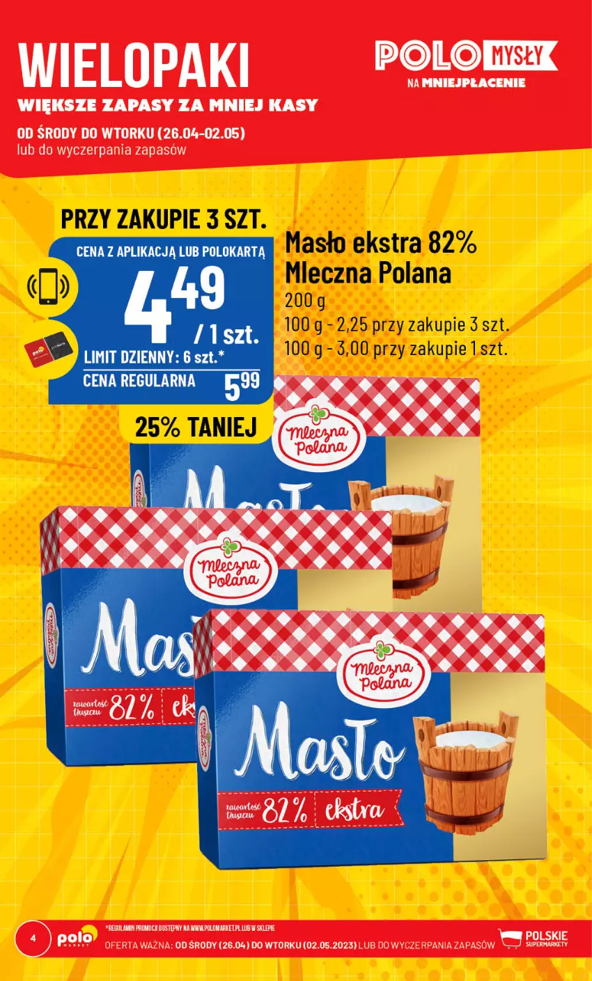 Gazetka promocyjna PoloMarket - Gazetka pomocyjna - ważna 26.04 do 02.05.2023 - strona 4 - produkty: LANA, Masło