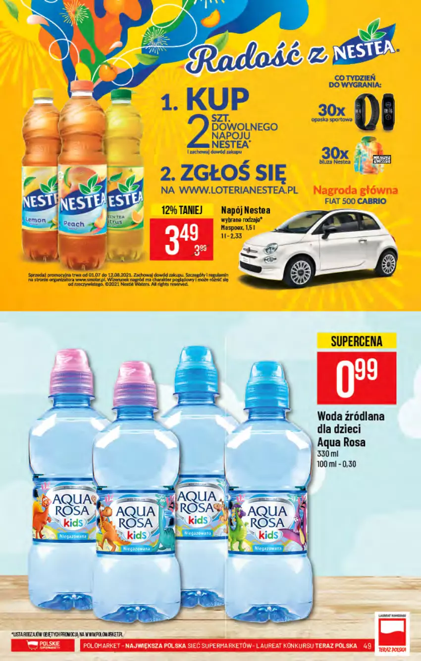 Gazetka promocyjna PoloMarket - Gazetka pomocyjna - ważna 11.08 do 17.08.2021 - strona 49 - produkty: Dzieci, LANA, Mola, Napój, Nestea, Ole!, Woda