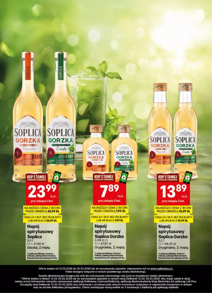 Gazetka promocyjna Delikatesy Centrum - Delibarek DC07-DC08 - ważna 12.02 do 25.02.2026 - strona 14 - produkty: Dell, Dron, Gin, Napój, Orka, Rama, Rum, Soplica, Tran