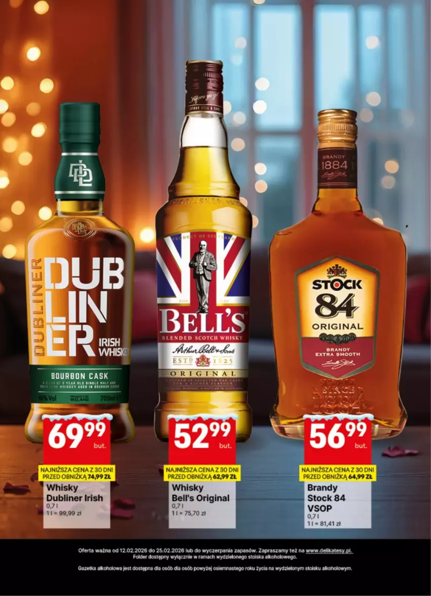 Gazetka promocyjna Delikatesy Centrum - Delibarek DC07-DC08 - ważna 12.02 do 25.02.2026 - strona 19 - produkty: Bell, Bourbon, Brandy, Gin, Rama, Stock, Whisky