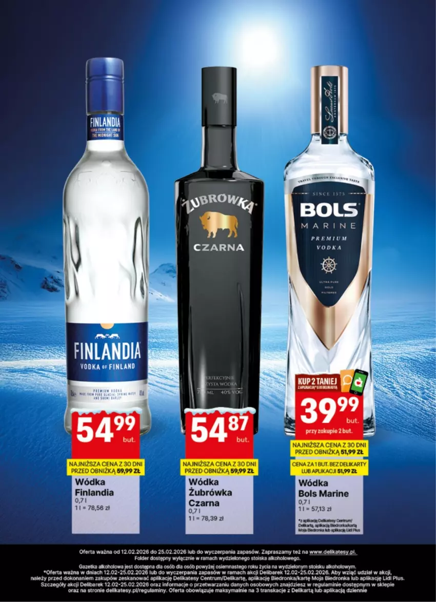 Gazetka promocyjna Delikatesy Centrum - Delibarek DC07-DC08 - ważna 12.02 do 25.02.2026 - strona 9 - produkty: Bols, Dron, Finlandia, Rama, Rum, Tran, Wódka