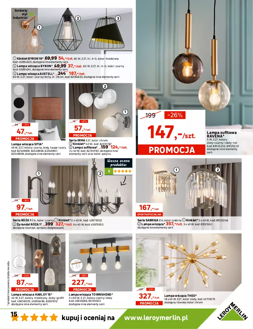 Gazetka promocyjna Leroy Merlin - Świąteczne miasteczko - ważna 19.11 do 24.12.2021 - strona 15 - produkty: Gra, Lampa, Lampa sufitowa, Lampa wisząca, Róża, Ser