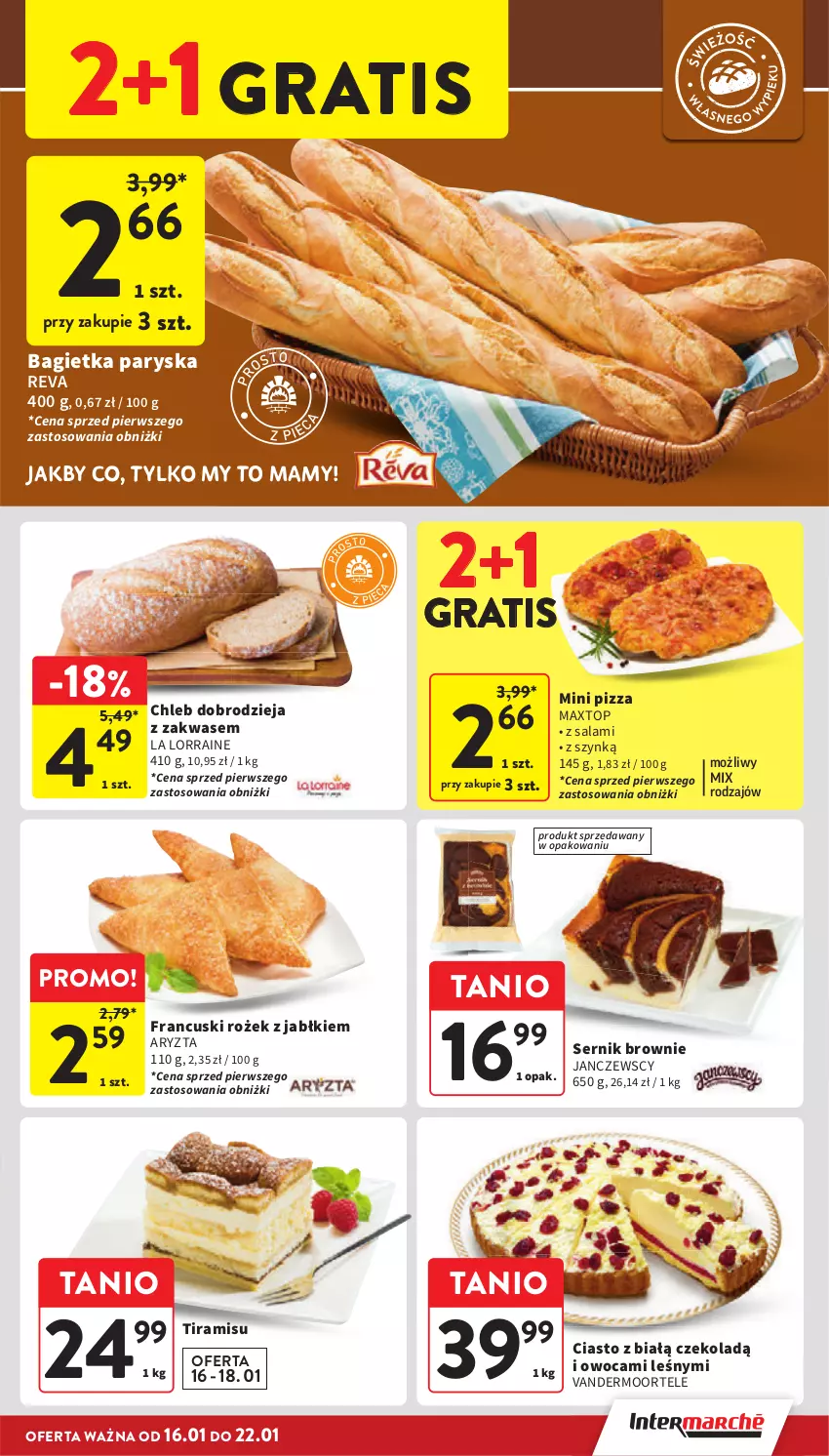 Gazetka promocyjna Intermarche - Gazetka Intermarche - ważna 16.01 do 22.01.2025 - strona 21 - produkty: Bagietka, Brownie, Chleb, Gra, Pizza, Salami, Ser, Top