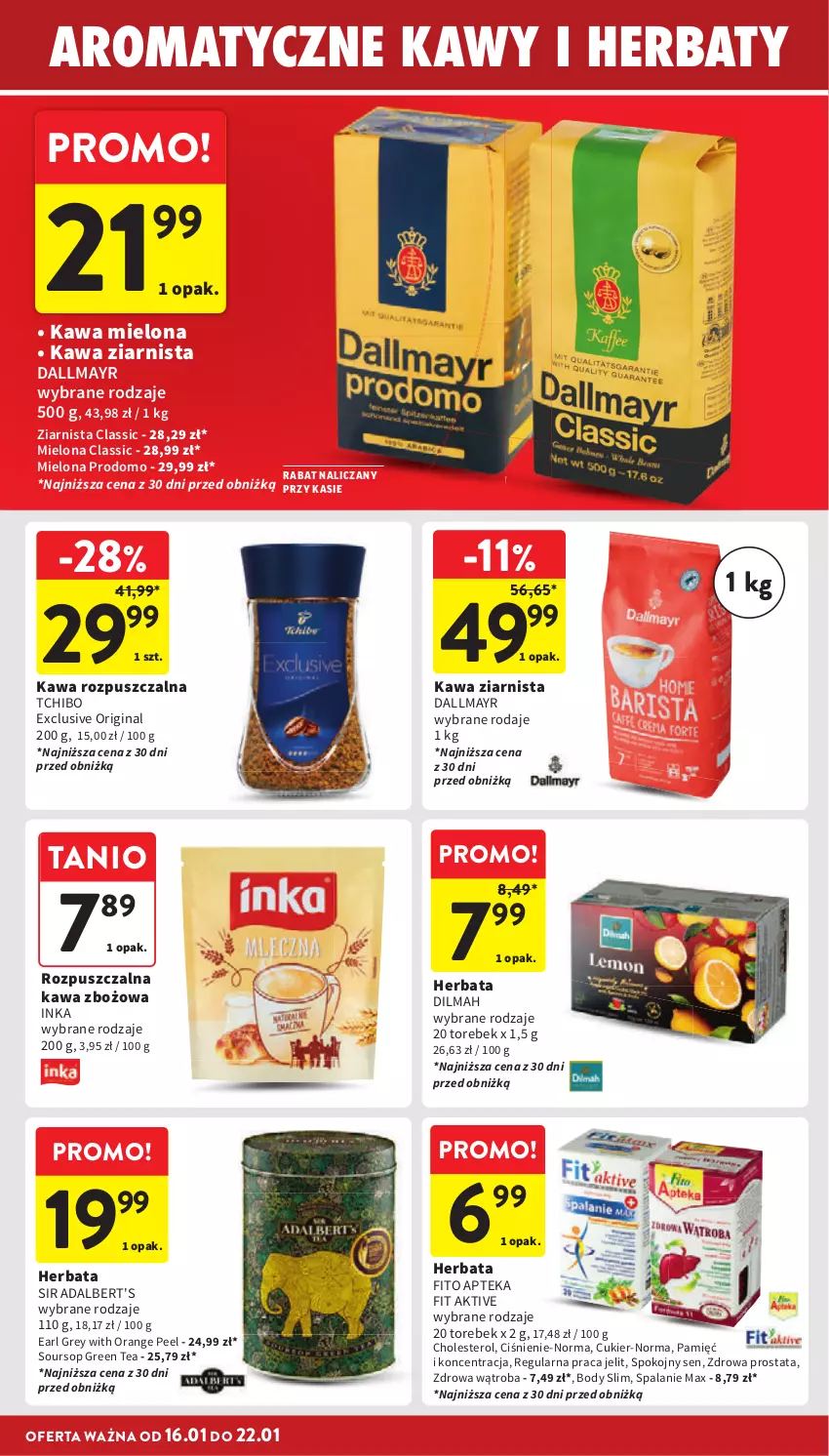 Gazetka promocyjna Intermarche - Gazetka Intermarche - ważna 16.01 do 22.01.2025 - strona 32 - produkty: Apteka, Body, Cukier, Dallmayr, Dilmah, Earl Grey, Gin, Herbata, Inka, Kawa, Kawa mielona, Kawa rozpuszczalna, Kawa zbożowa, Kawa ziarnista, Tchibo