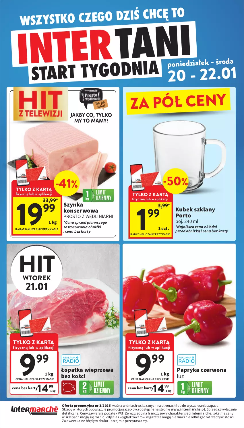 Gazetka promocyjna Intermarche - Gazetka Intermarche - ważna 16.01 do 22.01.2025 - strona 40 - produkty: Kubek, Papryka, Papryka czerwona, Por, Ser, Szynka, Szynka konserwowa