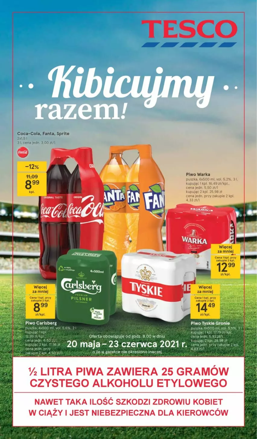 Gazetka promocyjna Tesco - Tesco katalog Euro - ważna 20.05 do 23.06.2021 - strona 1 - produkty: Coca-Cola, Fa, Fanta, Gra, Piec, Piwa, Piwo, Sprite, Warka