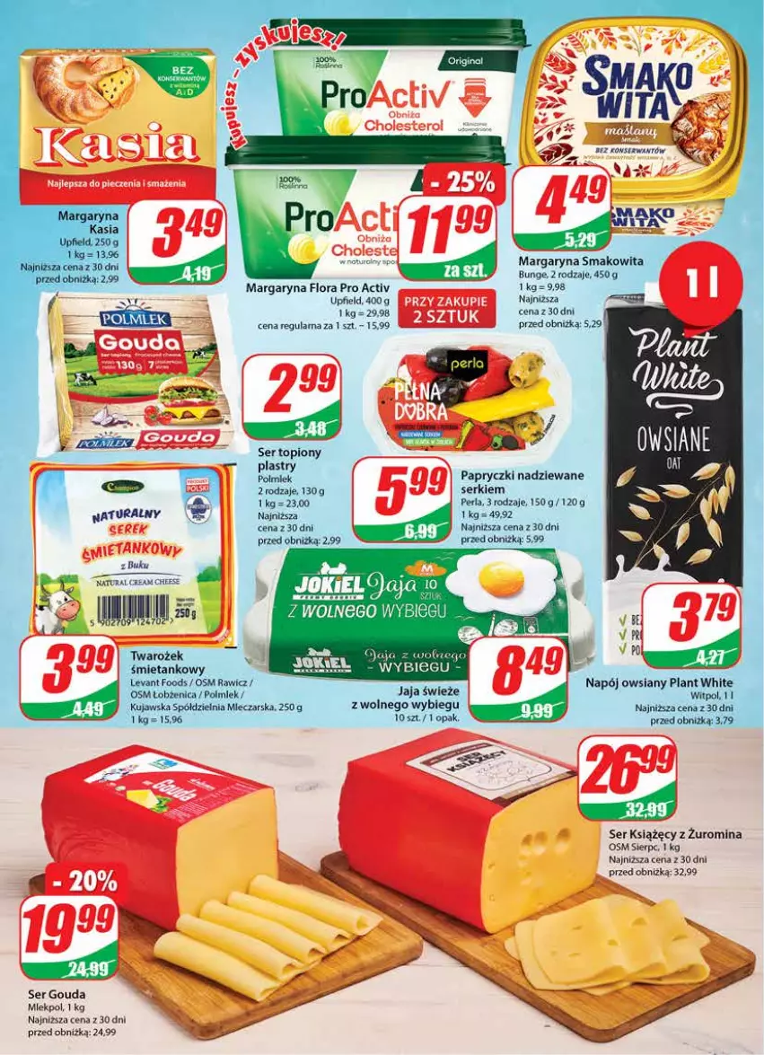 Gazetka promocyjna Dino - Gazetka 36 - ważna 06.09 do 12.09.2023 - strona 14 - produkty: Flora, Gouda, Jaja, Margaryna, Napój, Papryczki nadziewane, Polmiek, Ser, Ser topiony, Smakowita, Top