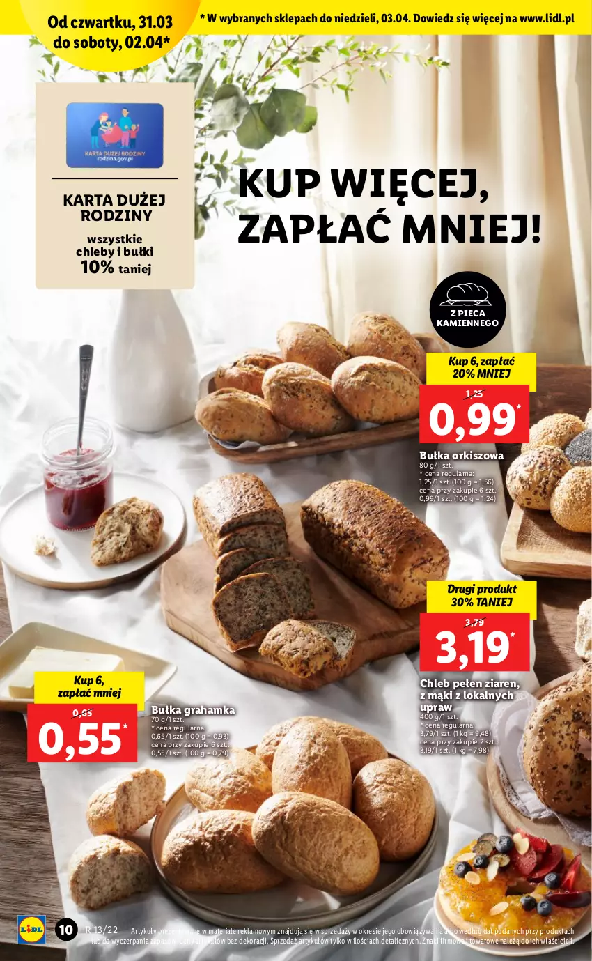 Gazetka promocyjna Lidl - GAZETKA - ważna 31.03 do 03.04.2022 - strona 10 - produkty: Bułka, Bułka grahamka, Chleb, Gra, Piec